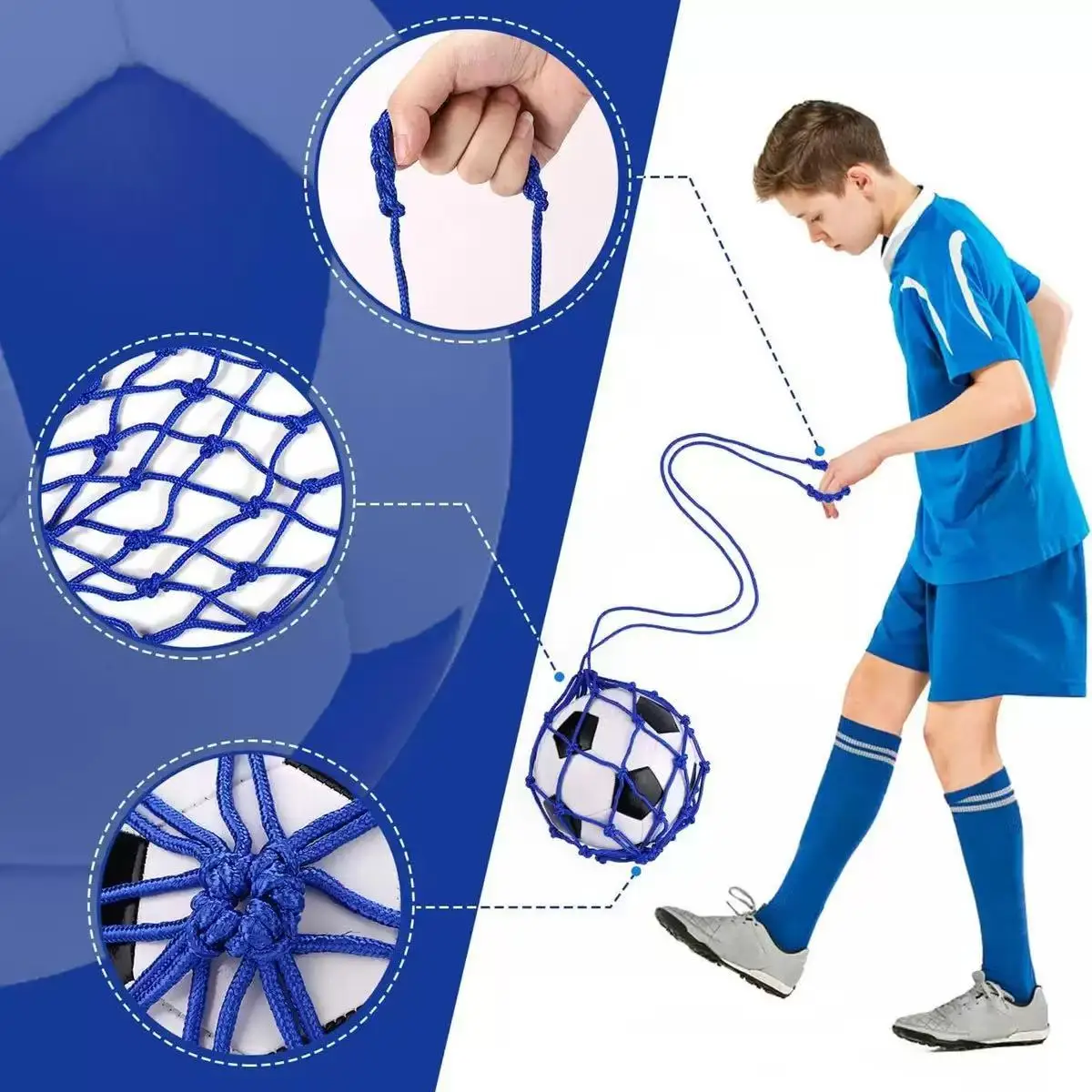 حقيبة شبكية جديدة لشفرات كرة القدم - أداة تدريب الركل والمراوغة لكرة القدم مع ترتد ودوران مرن