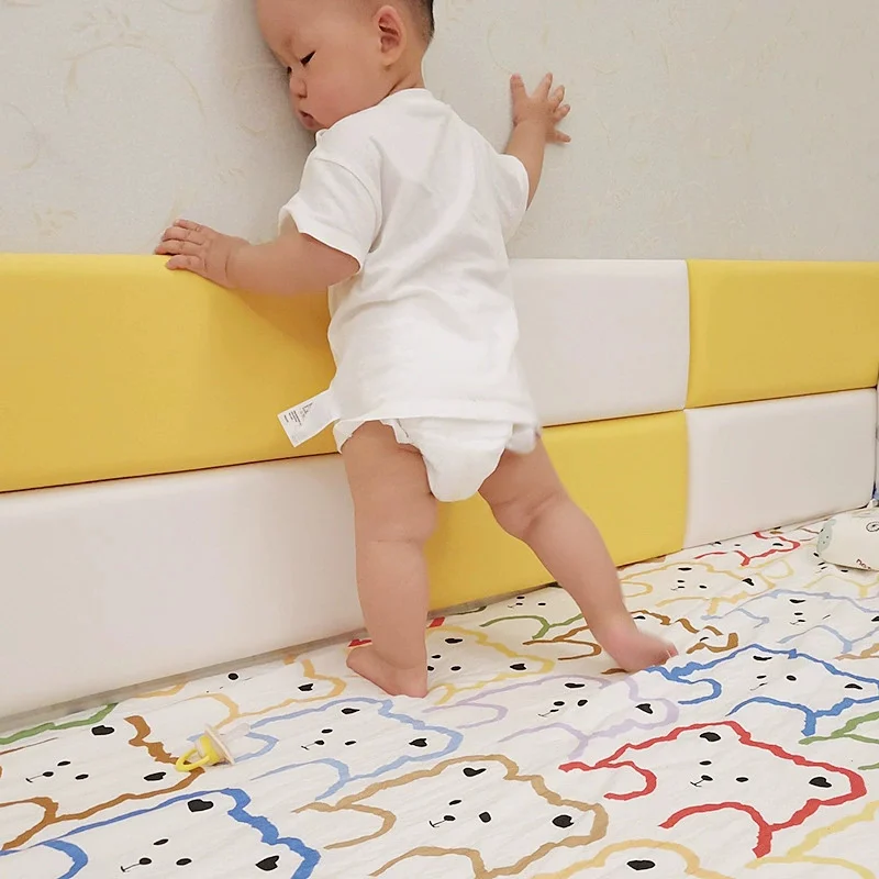 PU Leather Bed Headboard 3D Wall Sticker Teenager Kids Bedroom Tatami Front Panels Head Board Anti-collision Wall Decor 50x20cm