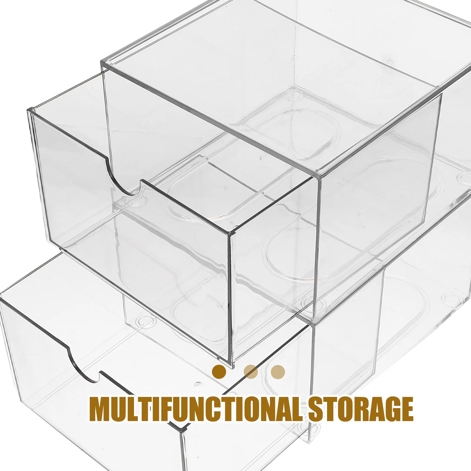 2pcs Cosmetics Storage Box Clear Acrylic Makeup Organizer With Drawers For Vanity Bathroom Countertop Skincare Holder Face Towel