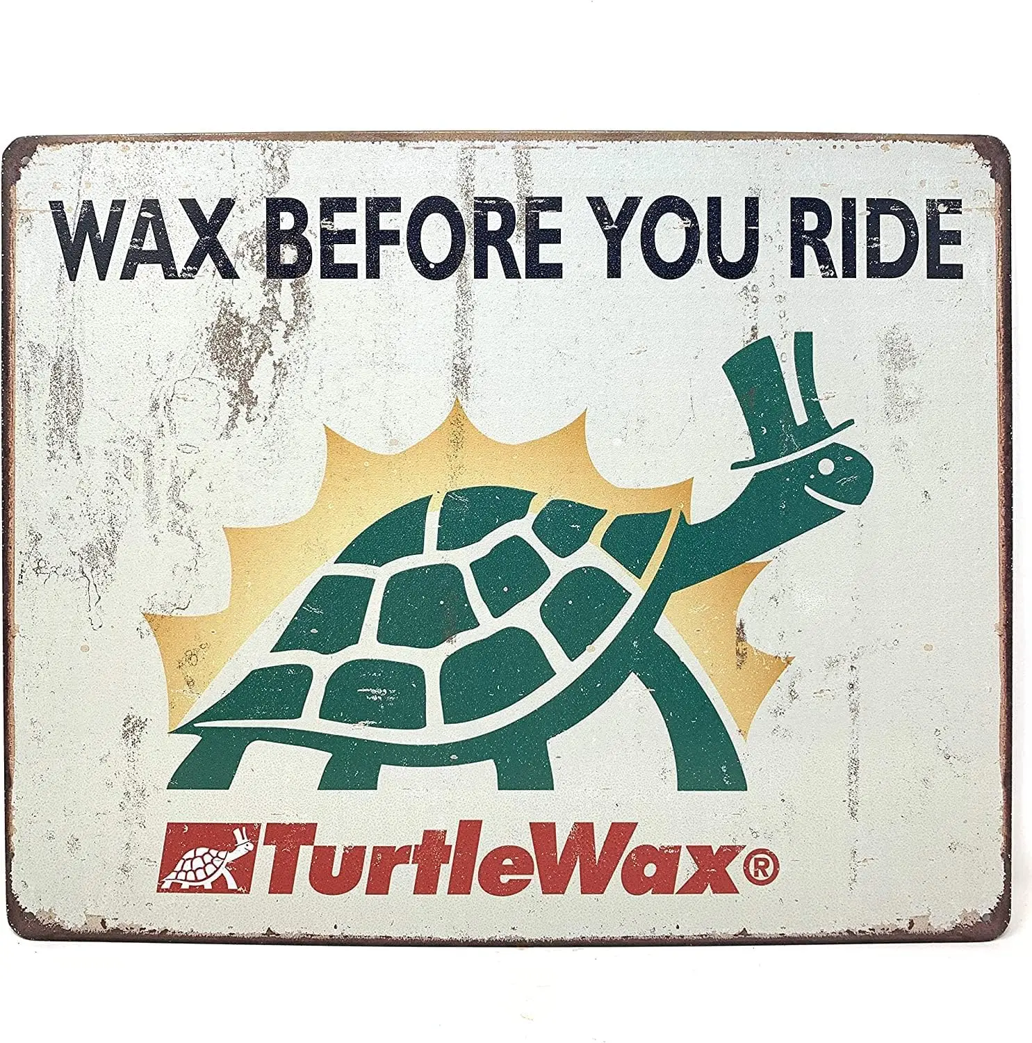Vintage Metal Tin Signs Turtle Wax - Wax Before You Ride Metal Sign Country Retro Metal Wall Man Cave 8x12 inches Metal Signs De