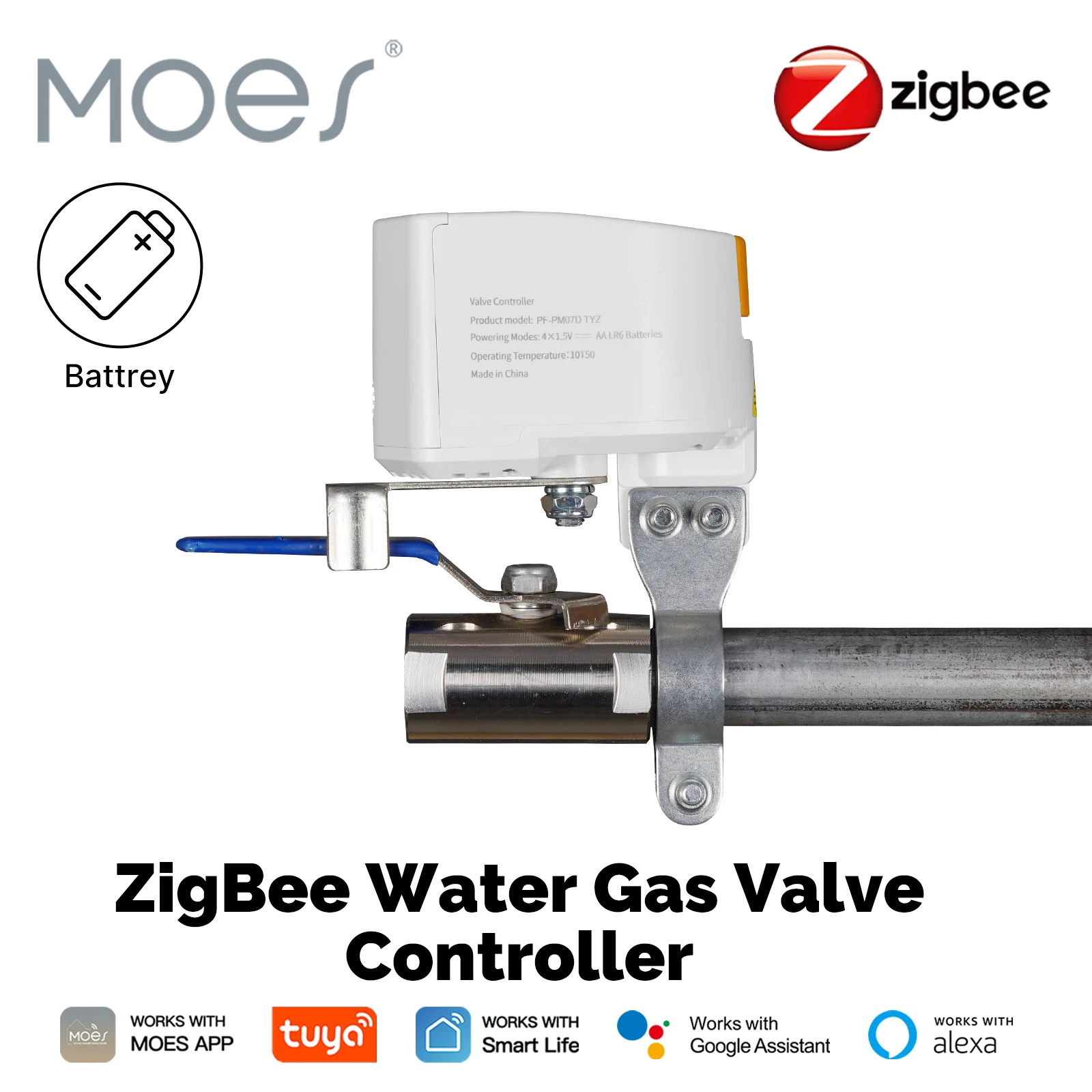 Smart Home Voice Control - Tuya ZigBee Smart Valve Controller Battery