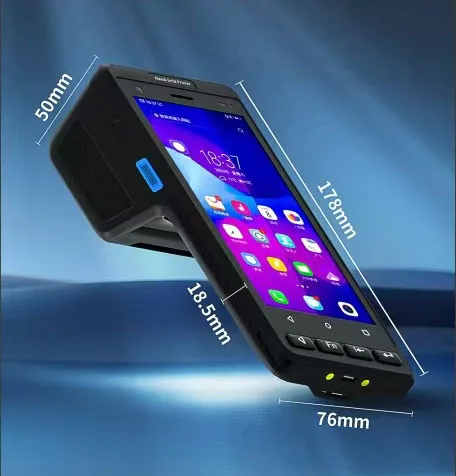 X8 محمول POS PDA مع طابعة فواتير/ملصقات مقاس 2 بوصة لبطارية العمل الطويلة للأعمال الخارجية