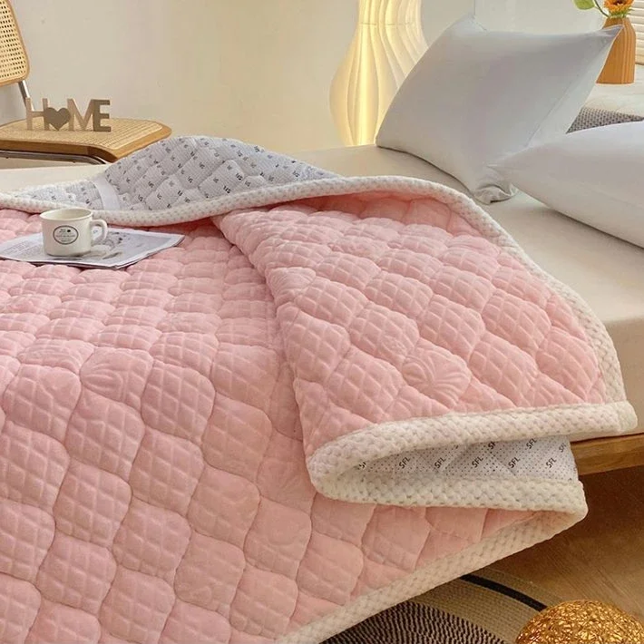 Winter Thick Warm Soft Mattress Toppers Japanese Luxury Bed Sheet Thin Tatami Mat Double Bedspread Fold Non-slip Mattress Cover