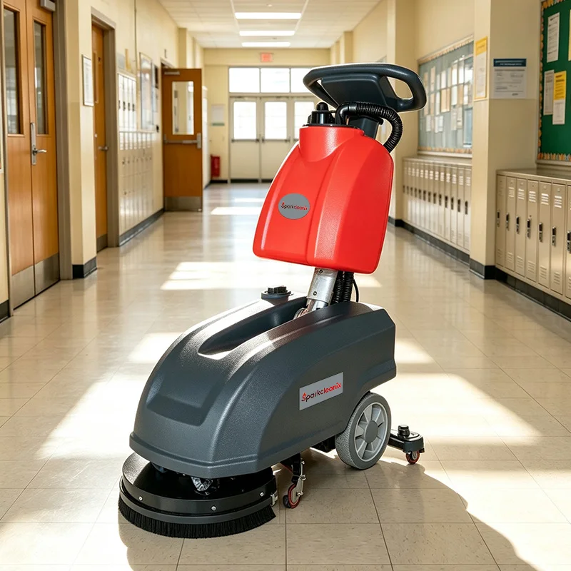 Small Size Walk Behind Floor Scrubber Driers Manual Hand Floor Scrubber Floor Tiles Cleaning Machine