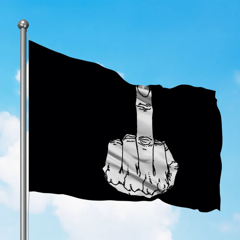 TIKI FLAG 90X150CM Middle Finger Flag polyester hanging Banner For Decoration