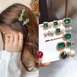 5 Pcs Fashion Crystal Women Hair Clips Set Hair Luxury Simulation Pearl Barrette For Girl Ornaments Hairpin Accessories Jewelry