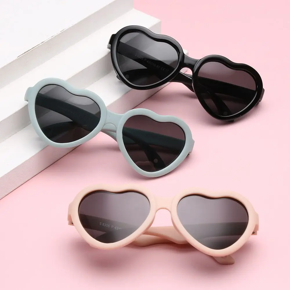 Eyewear Newborn Infant Heart-Shaped Girls & Boys UV Protection Polarized with Adjustable Strap Baby Sunglasses