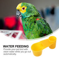 10Pcs Bird Feeding Waterer Set Plastic Double Hole Shallow Coop Cup Dish Water Bowl for Pet Birds Parrot Lovebird Finch Water