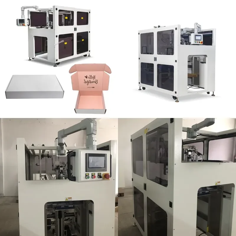 2026 CE Automatic Servo Carton Erecting Folding Machine Corrugated Flat Pack Box Erector Crash Lock Bottom Mailer Box Forming