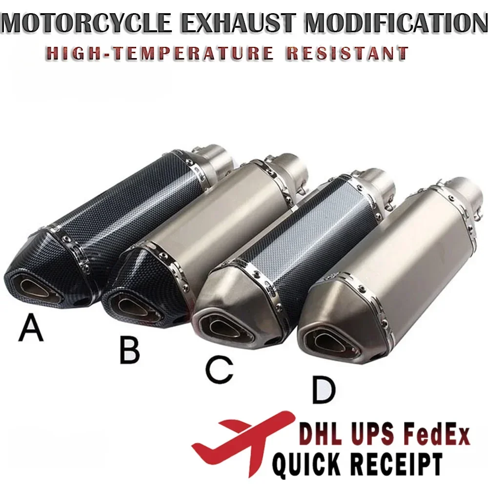 Sclmotos-51mm Motorcycle Scooter ATV exhaust muffler Channel Escape Motorcycle exhaust pipe for Honda CBR250 CB400 FZ400 Z750