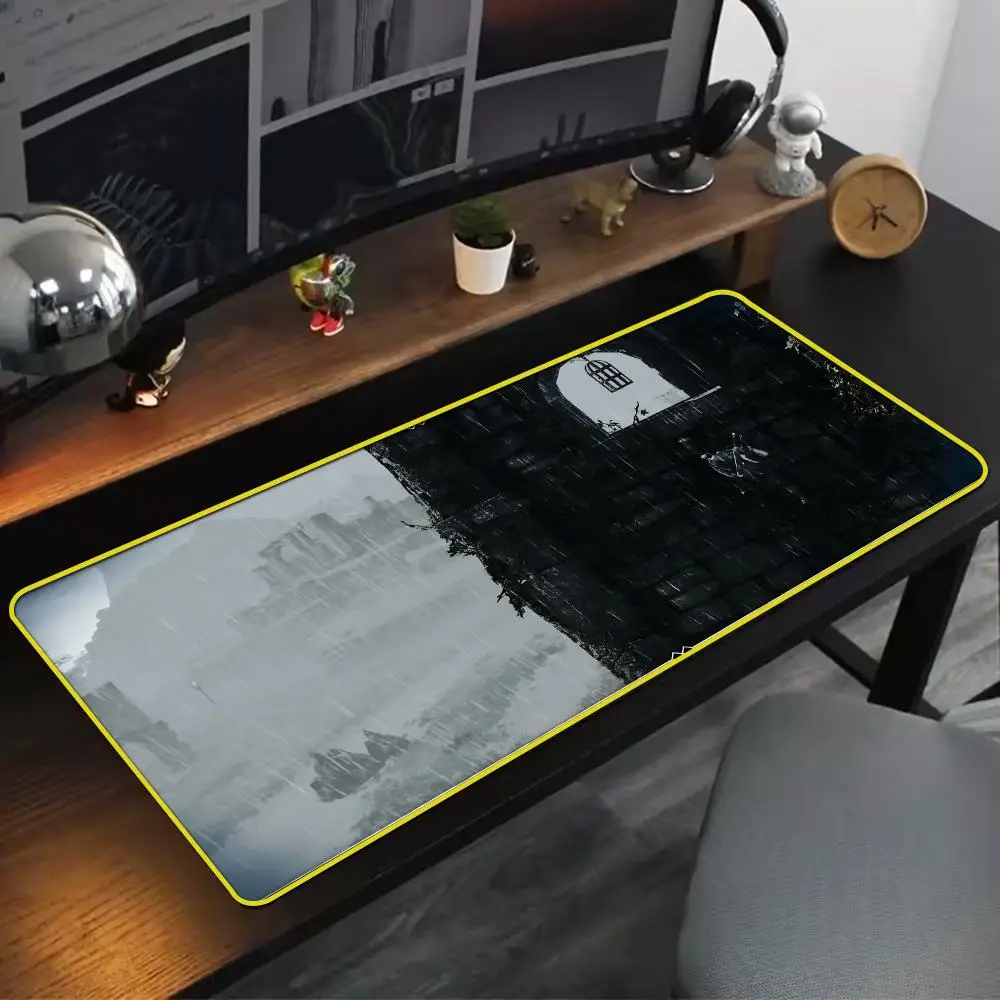 Cool Middle earth Mouse Pad 90x40cm Yellow Colorful Lock Edge Pure Natural Rubber Desktop Anti slip Large Mouse Pad