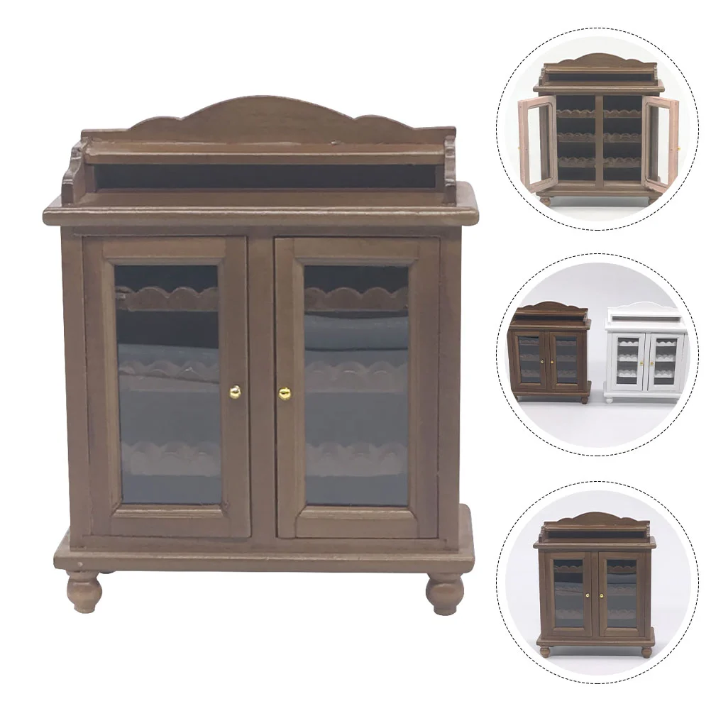 Petite armoire l'inventaire en bois pour la décoration de la maison, mini meuble décoratif, modèle de simulation, produit fini