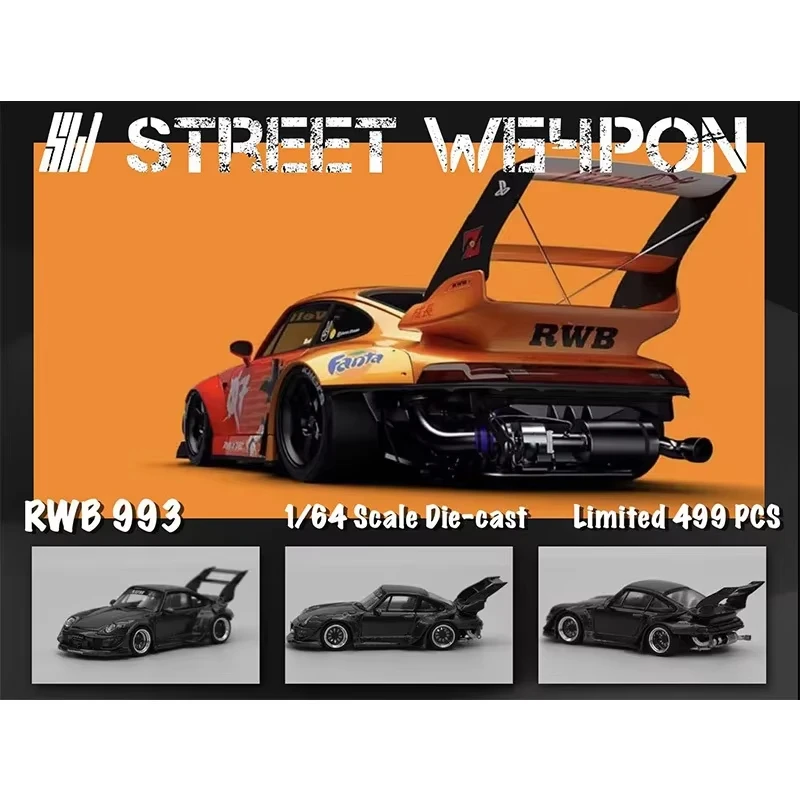 SW 1:64 RWB 993 Rotana Race Track Diecast Diorama Car Model Collection Street Warrior