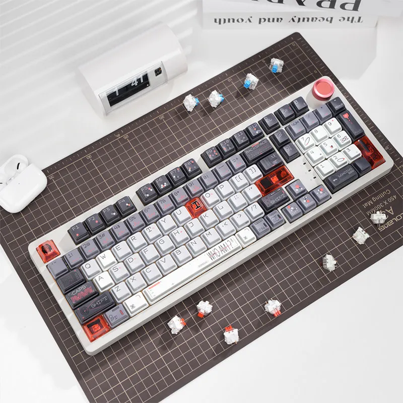 Custom SKN Green Dragon Tri-Mode Mechanical Keyboard, Gasket Mount Custom Wireless 98 Hot-Swap RGB, Gaming Office Dual Use