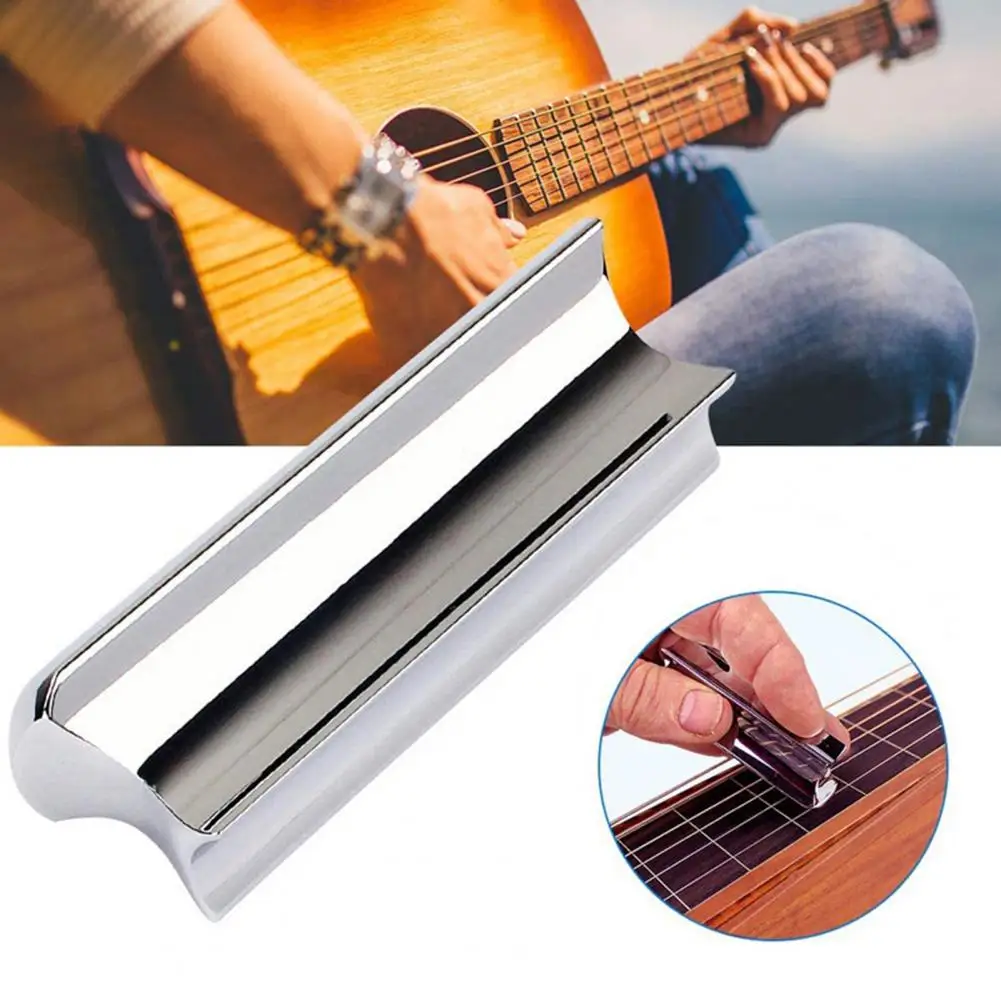 Guitar Slide Bar Professional Zinc Alloy Slider Tube for Electric Guitar Metal Semi-open Finger Sleeve Smooth Slides for Guitar