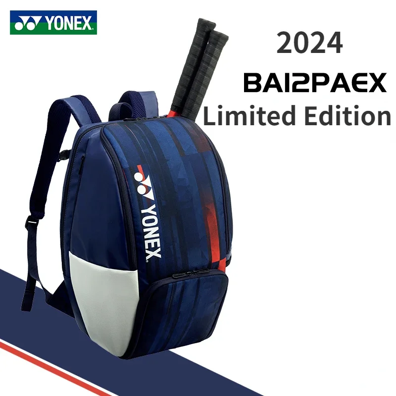 

Yonex 2024 New Badminton Bag Fashion Sports Tennis Bag Waterproof Large Capacity Hold 3 Rackets Professional Match Training