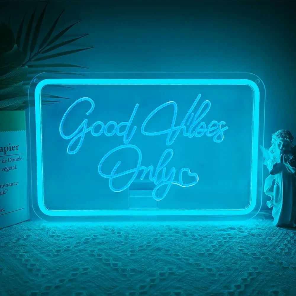 

Неоновая вывеска «Good Vibes Only», настенный светильник, USB LED неоновая лампа для бара, салона, вечеринки, клуба, спальни, декоративный подарок, ночник