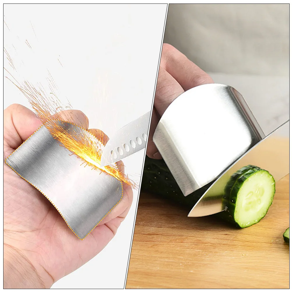 

8Pcs Finger Protector Set Stainless Steel Kitchen Finger Guards Safe Cutting Shield Vegetable Chopping Hand Protective Tool