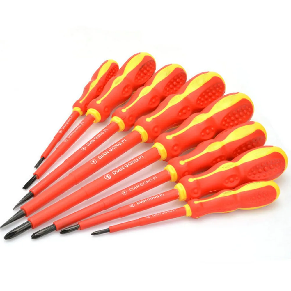 6pc Insulated Screwdriver Set Magnetic Tips  Electrician\'s VDE 1000V Hand Tool Opening Repair Precision