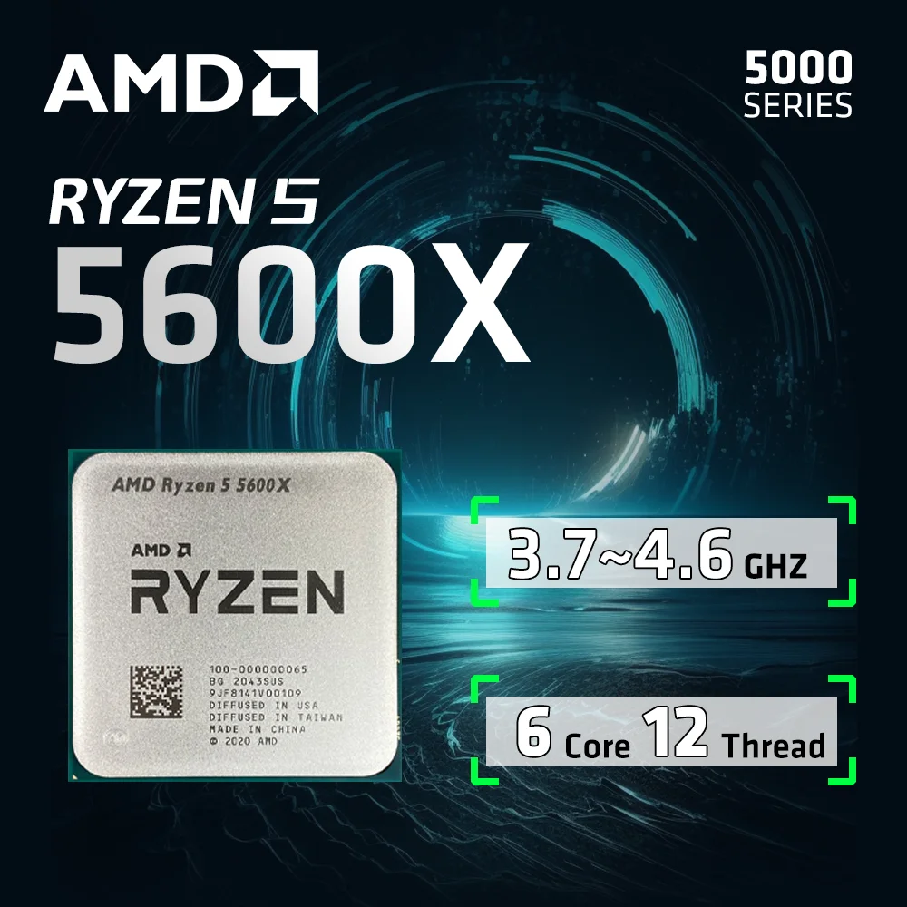 AMD Ryzen 5 5600X R5 5600X 3.7GHz Six-Core Twelve-Thread  65W   Socket AM4 CPU Gaming Processo but no fan