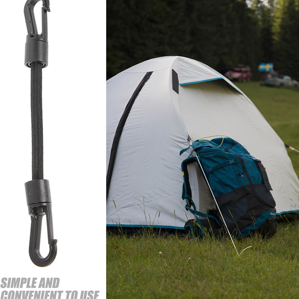 

4Pcs Elastic Hook Rope with Sturdy Pom Hooks High Stretchable Cord for Kayak Camping Hiking Daily Use Portable Fixing Solution