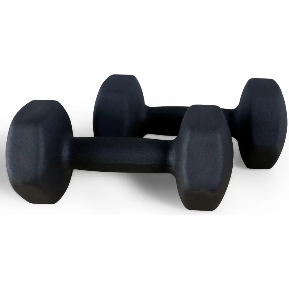 دمبل نيوبرين سداسية، تصميم مضاد للانزلاق ومضاد للدوران، أوزان مرمزة بالألوان للياقة البدنية في صالة الألعاب الرياضية المنزلية #3