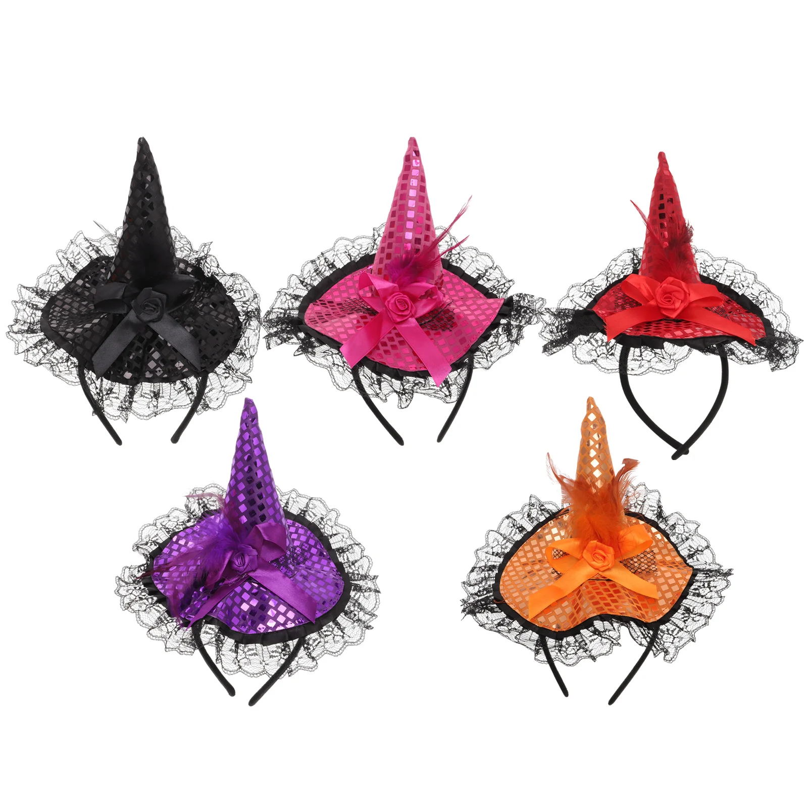 

5 Pcs Halloween Headband Kids Headdress Props Fancy Balls Decor Witch Hair Hoop Wear Miss