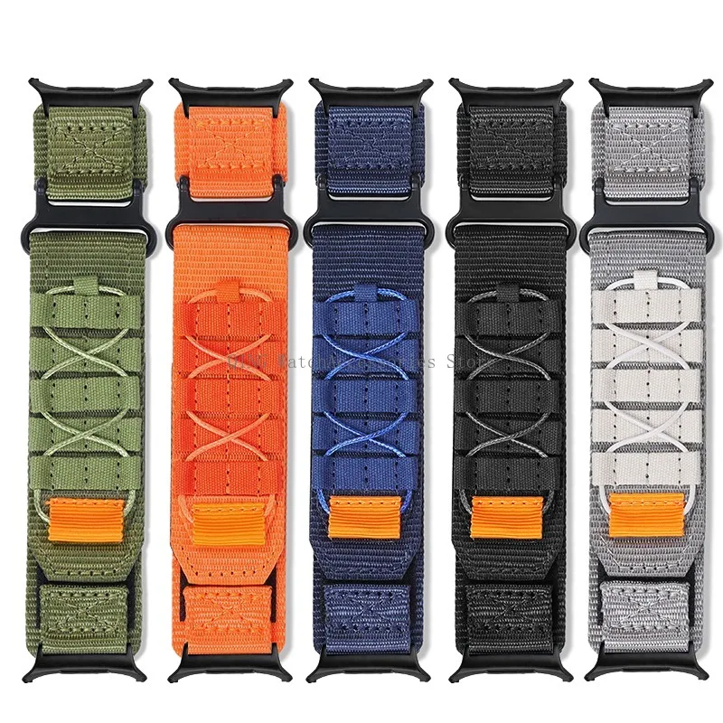 Men Women Strap Quick Fit Nylon WatchBand Colorful Loop Wristband Sport Bracelet Accessory for Samsung Watch Galaxy 7 Ultra 47mm image 3