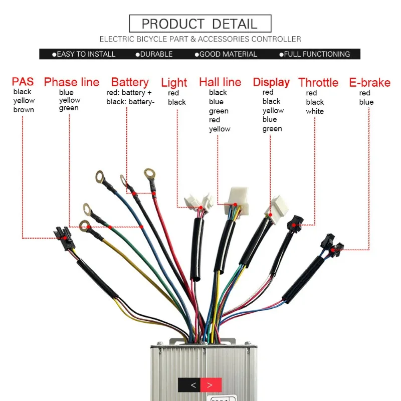 ملحقات تعديل طاقة بطارية الليثيوم للدراجة الجبلية KT-35A وحدة تحكم بموجة جيبية مع خط إضاءة
