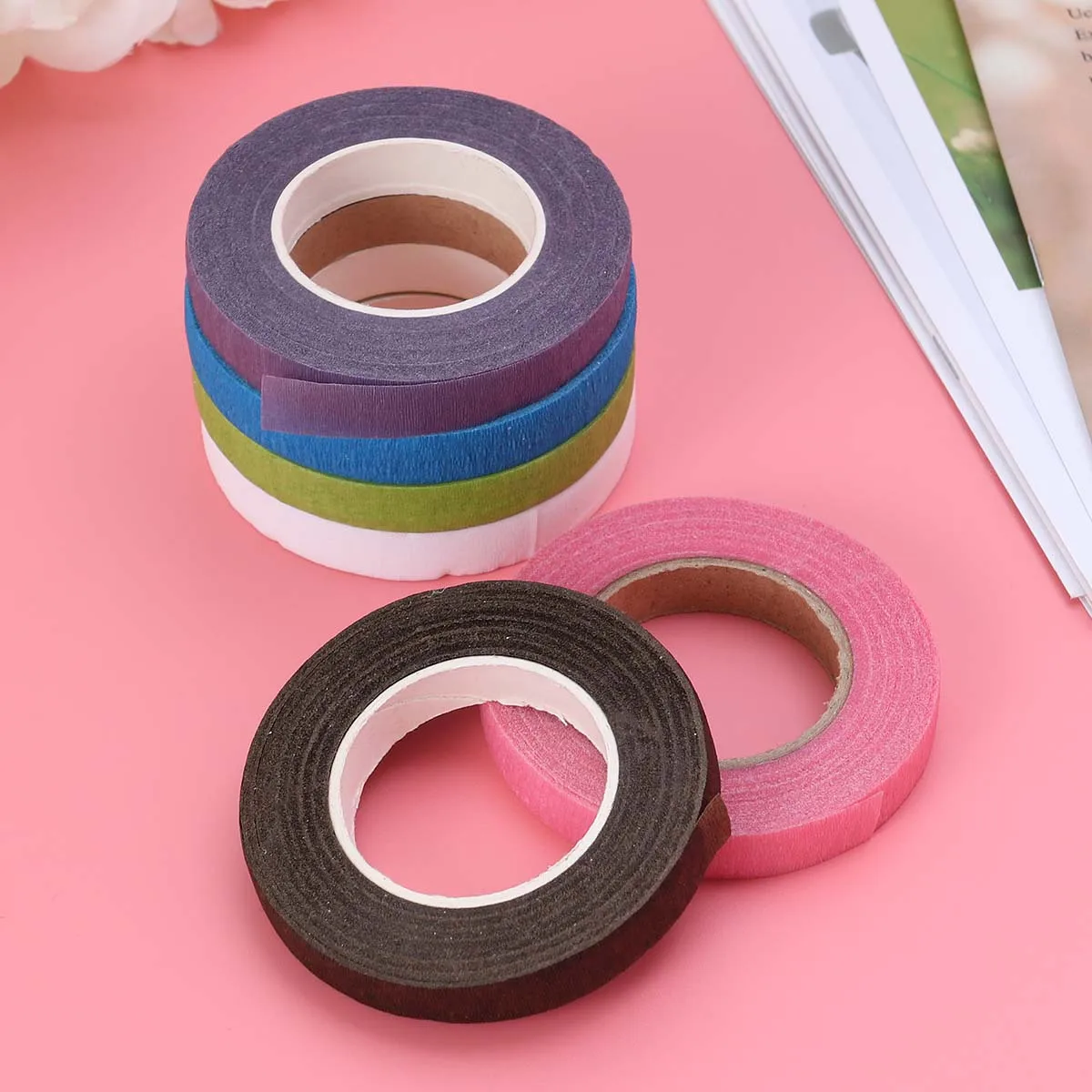 6 uds., 6 rollos de cinta Floral de 30 yardas, cintas de flores coloridas para envolver tallos Diy, decoración de ramo, artesanía, álbum de recortes, envoltura de regalo