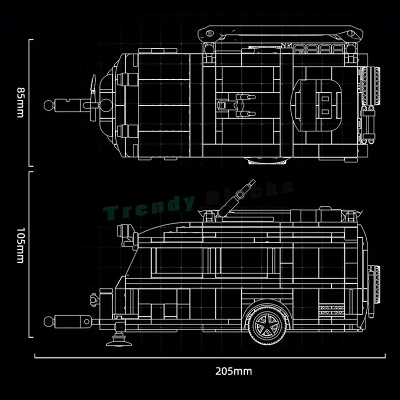 31075 Travel Trailer Car Series Building Blocks,Bus Vehicle DIY Bricks Camper Van Model Educational Toys Birthday Holiday Gifts