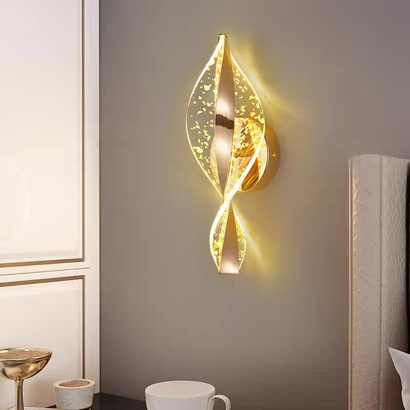 

1pc/2pc LED Light Luxury Gold/Black Acrylic Wall Sconce for decorating living room back wall,bedroom bedside home decor lighting