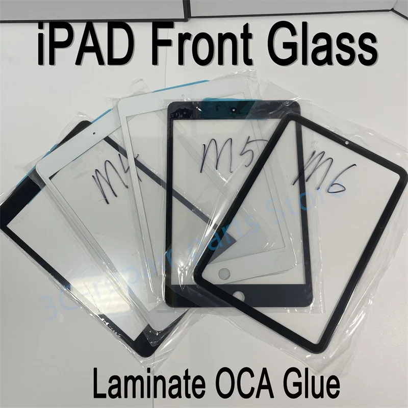 New Repair Front glass + OCA Glue For Apple iPad mini 4 5 6 th Gen Outer Lcd Screen panel External eplacement repair ( No Touch)