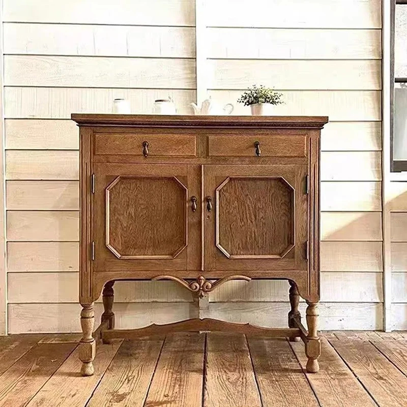 American retro medieval old decorative cabinet pastoral and rural storage French dish storage