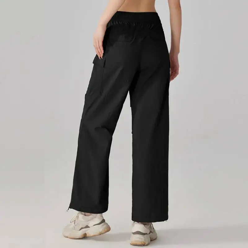 

Women S Athletic Hiking Cargo Joggers Outdoor Workout Lightweight Quick Dry UPF Pockets Wide Leg Baggy Pants Parachute