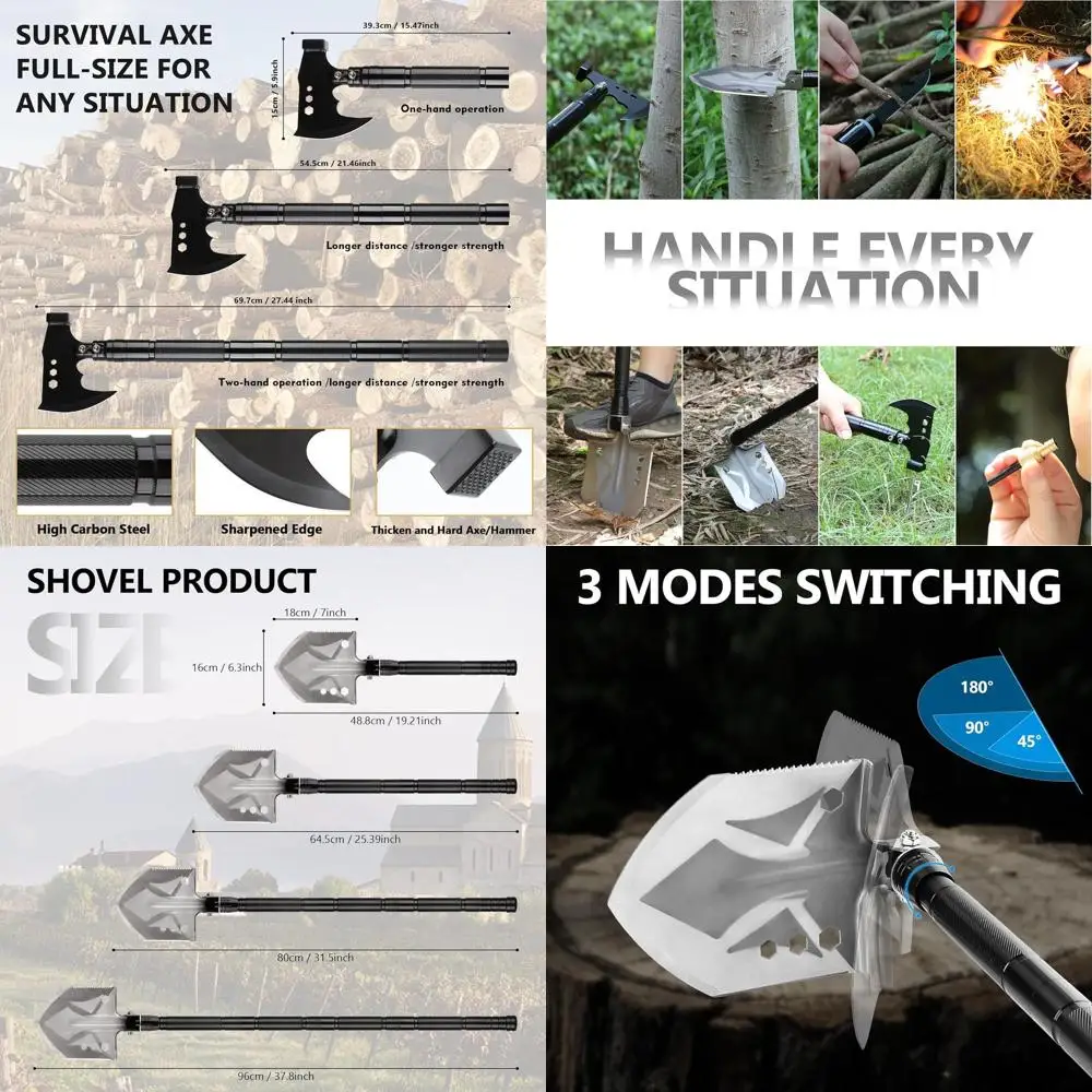 

Camping Shovel Axe Outdoor Survival Tool Set for Camping Hiking Backpacking Men Survival Emergency(CSA-5935)