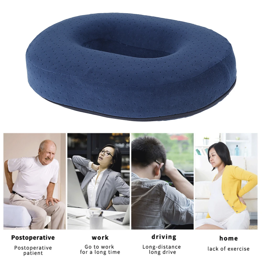 Memory Foam Comfort Donut Ring Chair Seat Cushion Pillow for Pregnant Woman Sedentary People Travel Office Pain Relief Hot Sale