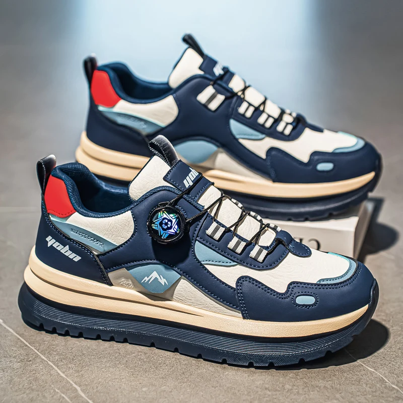 

Модные мужские кроссовки на платформе с поворотной кнопкой, оригинальные повседневные кроссовки с низким вырезом, мужские удобные нескользящие кроссовки для бега, мужская обувь для папы