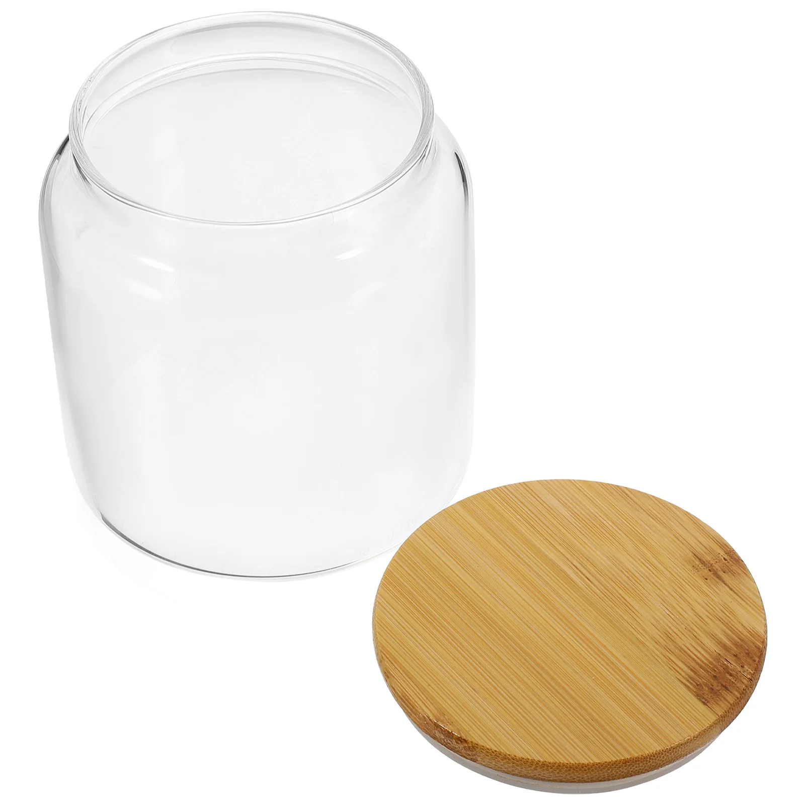 

Glass Food Storage Jar Bamboo Lid Airtight Canister Kitchen Container for Tea Coffee Dried Fruits Nuts Pantry Storage