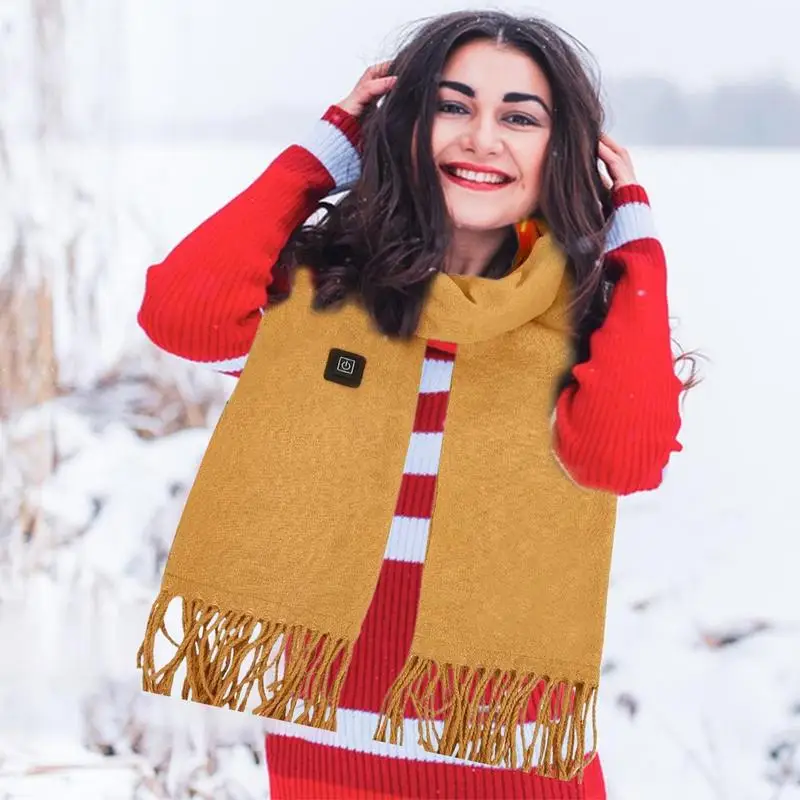 

Шарф с подогревом, сплошной цвет, USB-накидка для шеи, 3-температурная грелка для шеи, умный электрический шарф с подогревом для внутреннего и наружного использования