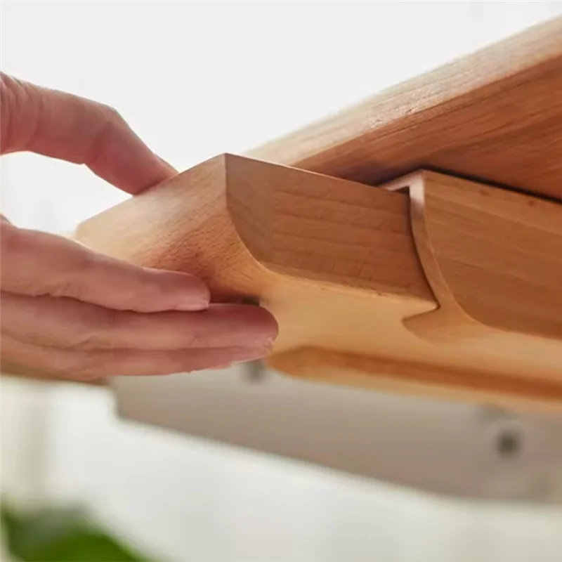 ABWR-Home Armazenamento Recipiente de Papelaria Economizando Sob Gaveta de Mesa Gaveta de Armazenamento de Madeira Caixa de Papelaria Decoração Natural