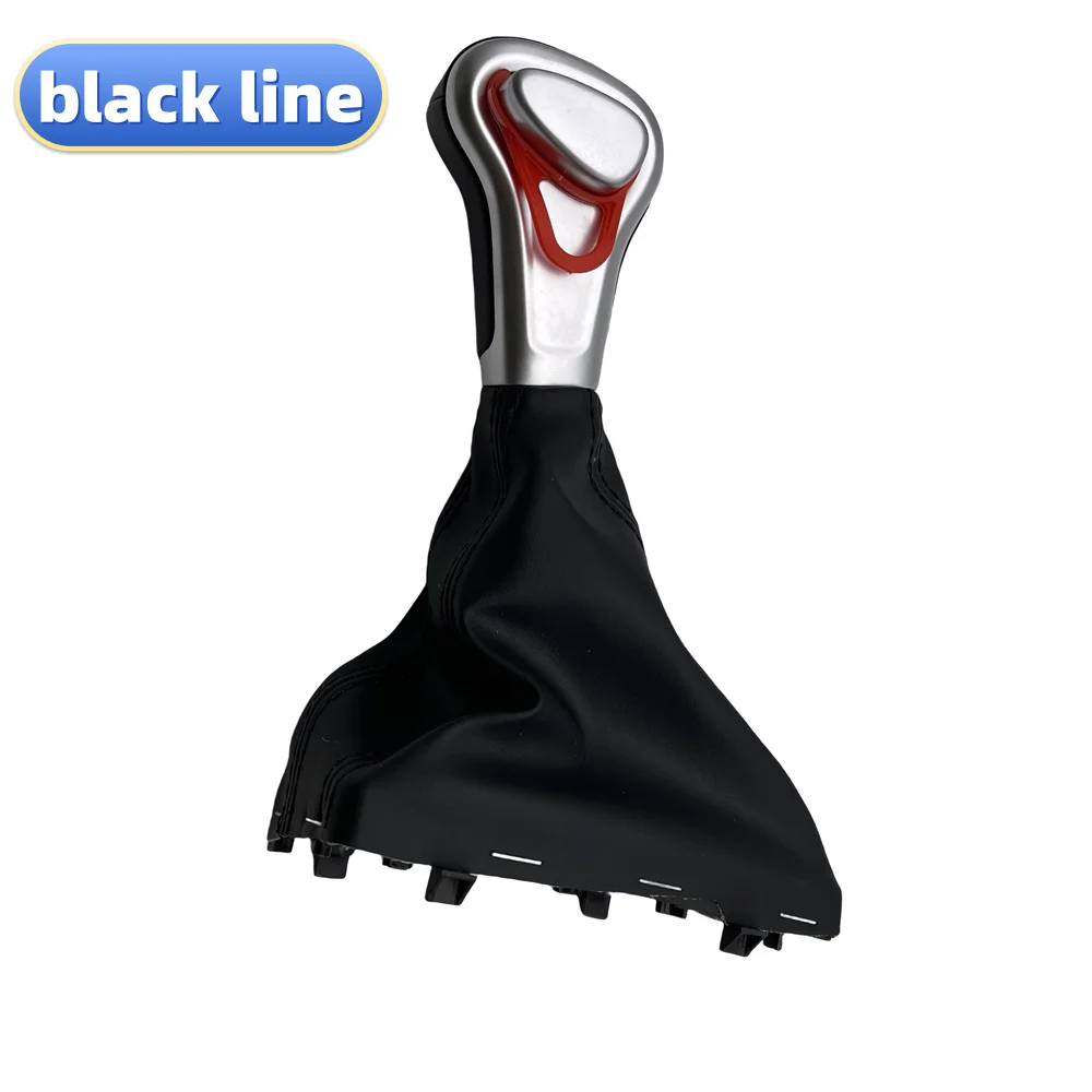 black/red line Car Gear Shift Knob Gaitor Boot Cover for Audi A5 A4L Q5 B8 B8PA B9 2009 2010 2011 2012 2013 2014 2015 2016