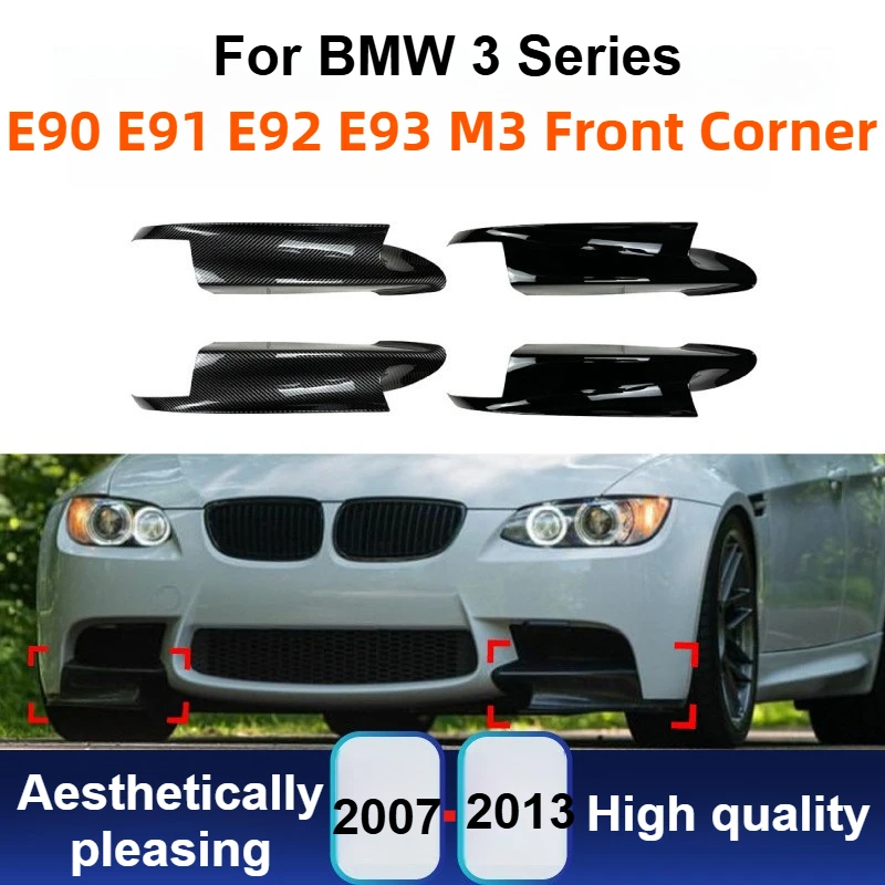

For BMW 3 Series E90 E91 E92 E93 2007-2013 M3 Style Front Bumper Corner Lip Splitter Cover Body Kit Tuning Trim Accessories