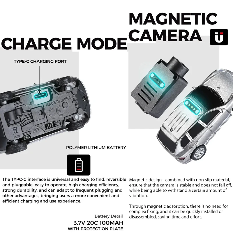 سيارة Wltoys 6401 Mini Rc مع كاميرا Fpv Wifi Hd 2.4g جهاز تحكم عن بعد 1/64 مقياس كامل مدمج في جيروسكوب للتصوير الفوتوغرافي #3