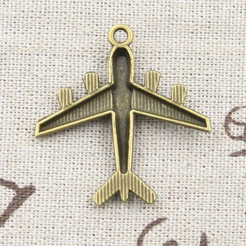 6pcs Charms Airplane Plane 38x38mm Antique Silver Color Pendants Making DIY Handmade Tibetan Finding Jewelry