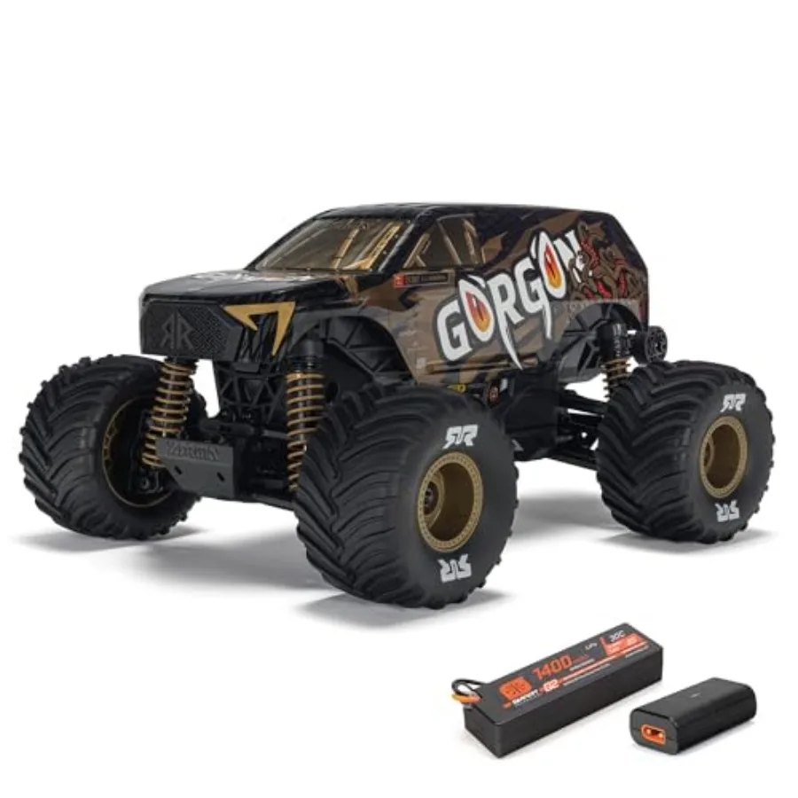 

RC Truck 1/16 Gorgon GROM 4X4 RTR Brushed Monster Truck Bronze Battery Charger Included, Bronze, ARA2130T3