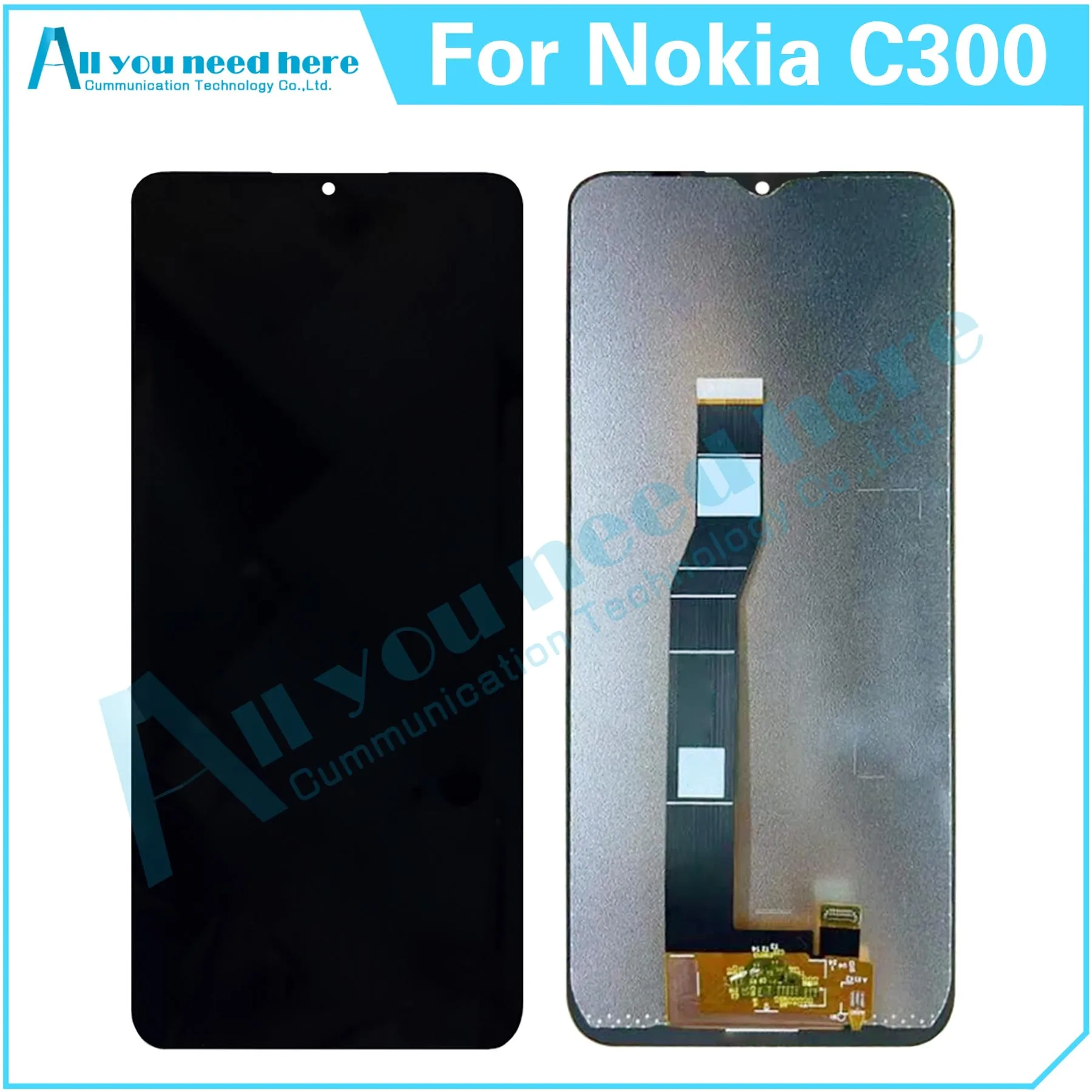 Tes 100% untuk Nokia C300, LCD layar sentuh rakitan Digitizer suku cadang perbaikan