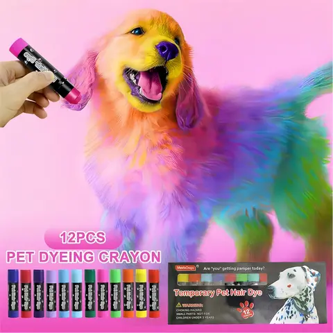 12 रंगों का पालतू बाल डाई, धोने योग्य, सुरक्षित बाल डाई, पालतू जानवरों के लिए अस्थायी रंग, सौंदर्य, बालों की देखभाल, पालतू जानवरों के लिए सौंदर्य किट, पालतू जानवरों के लिए अस्थायी रंग 6 best sales कुत्ते का शैम्पू - №3