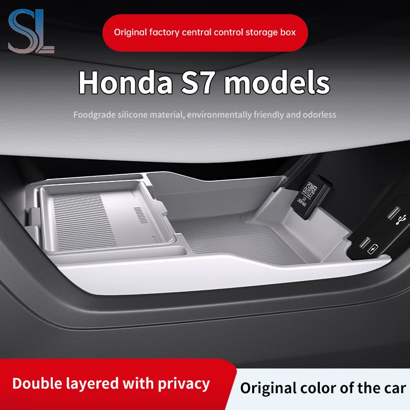 

For HONDA S7 2025 Storage Box Center Armrest Hidden Box Cup Holder Organizer Interior Accessories