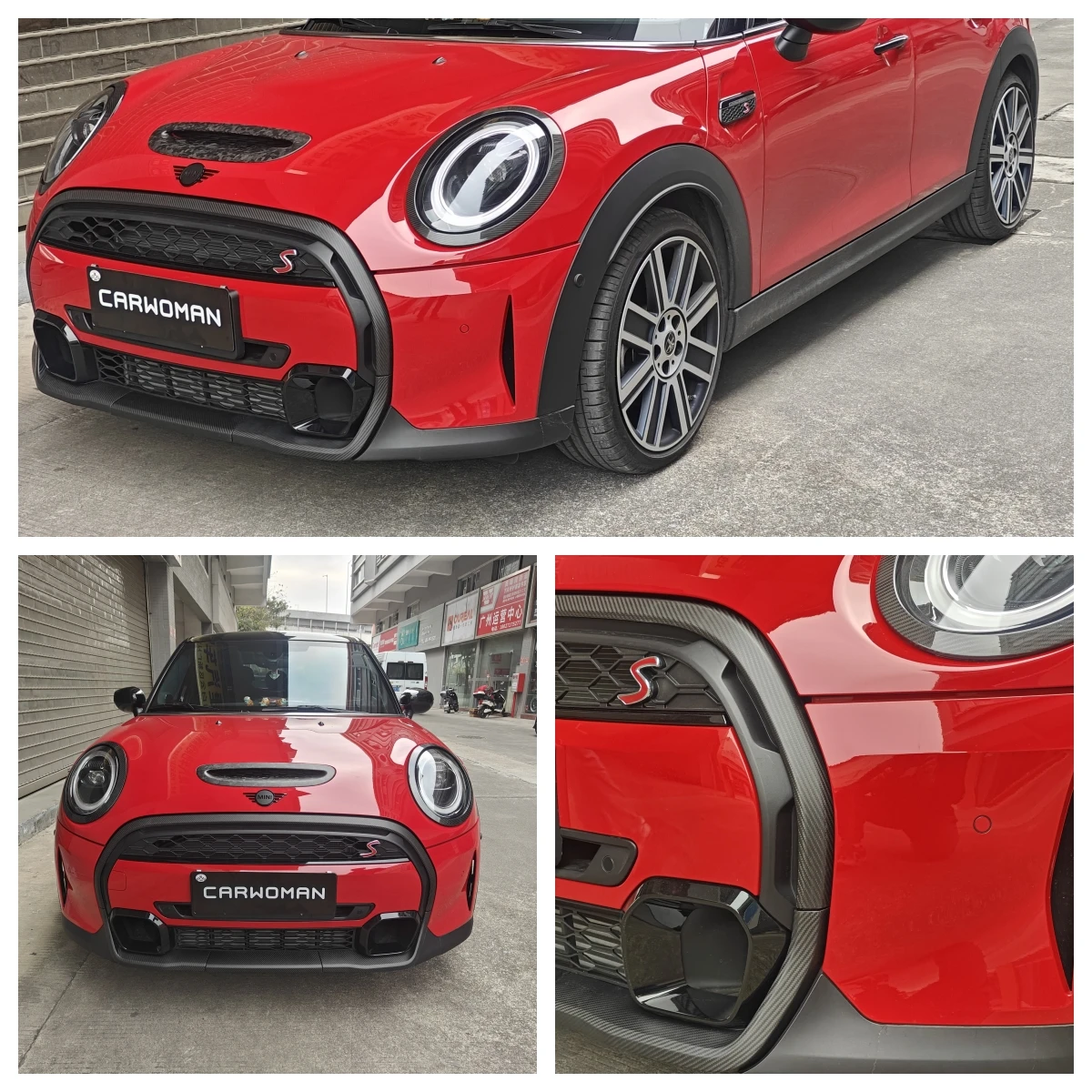 Real 3K Twill Dry Carbon Fiber Style Glossy Matt Black Color Forged Front Grill Surround For LCI2 Mini Cooper F56 F55 F57